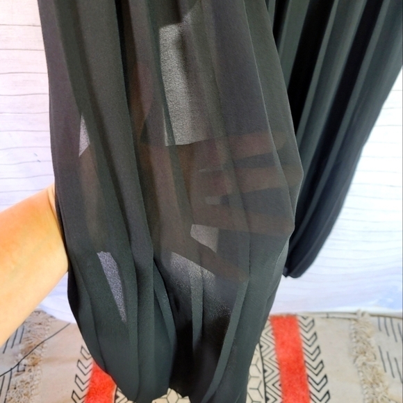 LUSH SLEEVELESS SHEER BLACK DUSTER W FRONT POCKETS, SZ MEDIUM - Picture 10 of 13